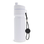 Garrafa desportiva livre de BPA com detalhe a cor e correia 500ml cor branco