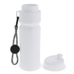 Garrafa desportiva livre de BPA com detalhe a cor e correia 500ml cor branco terceira vista