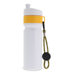 Garrafa desportiva livre de BPA com detalhe a cor e correia 500ml cor amarelo