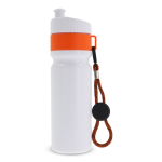 Garrafa desportiva livre de BPA com detalhe a cor e correia 500ml cor cor-de-laranja