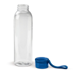 Garrafa de plástico com tampa e asa de transporte a cores 600ml cor azul transparente segunda vista