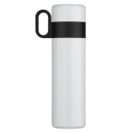 Termo de aço inoxidável com chávena e asa como tampa 350ml cor branco quinta vista
