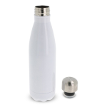 Garrafa térmica em aço inoxidável de dupla parede a cores 500 ml cor branco terceira vista