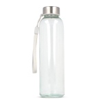 Garrafa de vidro transparente com tampa anti-gotejamento e alça 500 ml cor transparente terceira vista