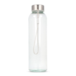 Garrafa de vidro transparente com tampa anti-gotejamento e alça 500 ml cor transparente quarta vista