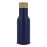 Garrafa de parede dupla de aço inoxidável com coador para chá 340ml cor azul-escuro