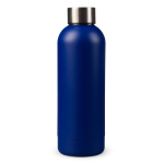 Garrafa de parede dupla em aço inoxidável com acabamento mate 500ml cor azul-escuro