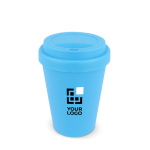 Copo take away de plástico reciclado em cores vivas 250ml vista principal