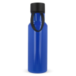Garrafa de RPET colorida com asa de transporte de borracha 600ml cor azul terceira vista