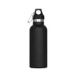 Garrafa de aço inoxidável 100% antifugas com mosquetão 500ml cor preto