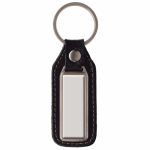 Porta-chaves retangular de metal para personalizar com couro cor preto segunda vista