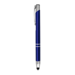 Caneta barata de alumínio gravada, táctil tinta azul cor azul real