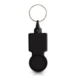 Porta-chaves de plástico, ficha para carrinho ideal para as compras cor preto