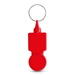 Porta-chaves de plástico, ficha para carrinho ideal para as compras cor vermelho