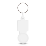 Porta-chaves de plástico, ficha para carrinho ideal para as compras cor branco