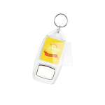 Porta-chaves com abre-caricas e cápsula para papel personalizado cor transparente