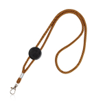 Lanyard com logo tubular de poliéster ajustável e mosquetão de 3 cm cor cor-de-laranja
