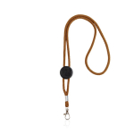 Lanyard com logo tubular de poliéster ajustável e mosquetão de 3 cm cor cor-de-laranja