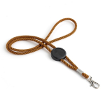 Lanyard com logo tubular de poliéster ajustável e mosquetão de 3 cm cor cor-de-laranja