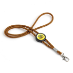 Lanyard com logo tubular de poliéster ajustável e mosquetão de 3 cm cor cor-de-laranja