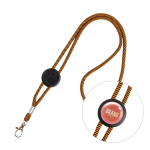Lanyard com logo tubular de poliéster ajustável e mosquetão de 3 cm cor cor-de-laranja