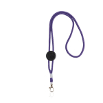 Lanyard com logo tubular de poliéster ajustável e mosquetão de 3 cm cor violeta