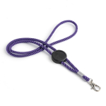 Lanyard com logo tubular de poliéster ajustável e mosquetão de 3 cm cor violeta