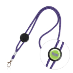 Lanyard com logo tubular de poliéster ajustável e mosquetão de 3 cm cor violeta