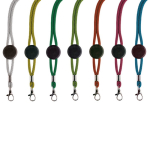 Lanyard com logo tubular de poliéster ajustável e mosquetão de 3 cm