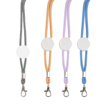 Lanyard promocional moderno tubular de poliéster com mosquetão de 3 cm