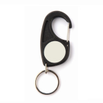 Porta-chaves a 2 caras com mosquetão e anclagem para qualquer ocasião cor preto