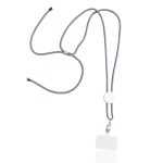 Lanyard para levar o telemóvel de RPET com peça ajustável cor cinzento-claro