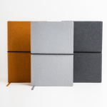 Bloco notas pele reciclada elástico horizontal A5 folhas pontilhadas