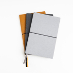 Bloco notas pele reciclada elástico horizontal A5 folhas pontilhadas