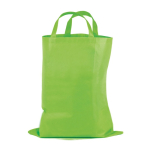 Saco dobrável de non-woven com fecho de velcro 80 g/m2 cor verde-claro