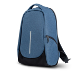 Mochila antirroubo de nylon para PC com bolso traseiro 15,6” cor azul-marinho