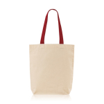 Saco de algodão com fundo inferior e alças de cores 180 g/m2 cor vermelho