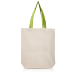 Saco de algodão com fundo inferior e alças de cores 180 g/m2 cor verde-claro