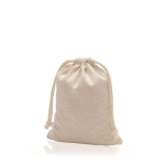 Saco de presente de algodão com certificação OEKO-TEX 10x14 cm cor bege