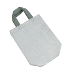 Saco de non-woven brilhante com purpurina e alças 130 g/m2 cor prateado