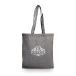 Saco de algodão reciclado com acabamento jaspeado 280 g/m2 cor preto