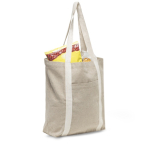 Saco de compras personalizdo de algodão reciclado com alças 310 g/m² cor bege