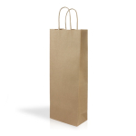 Saco, papel kraft especial para vinho, alças torcidas 120 g/m2 cor natural