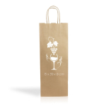 Saco, papel kraft especial para vinho, alças torcidas 120 g/m2 cor natural