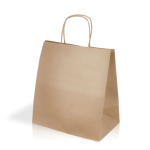 Saco de papel kraft para compras com laterais largas 100 g/m² cor natural