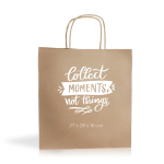 Saco de papel kraft para compras com laterais largas 100 g/m² cor natural