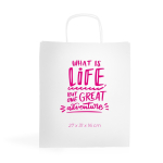 Saco clássico de kraft com tamanho espaçoso e alças 110 g/m² cor branco