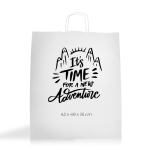 Saco grande de papel kraft com alças resistentes 100 g/m2 cor branco