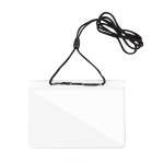 Porta-credenciais com cordão ajustável para pendurar 10,3 x 6,6 cm cor transparente