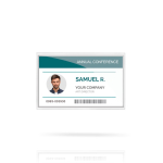 Identificador de plástico transparente com alfinete traseiro 9x5.5cm cor transparente